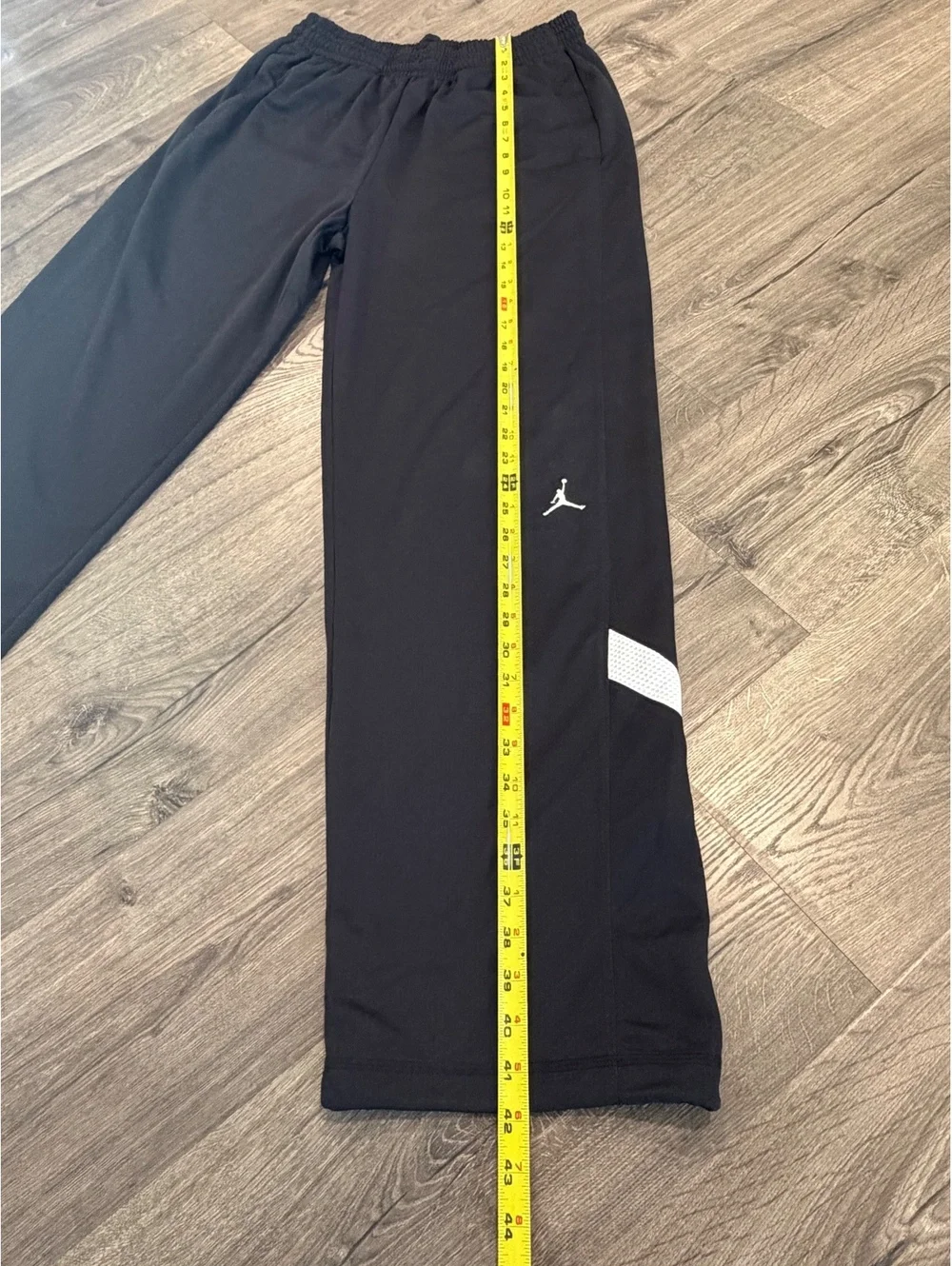 Jordan Black Dri-Fit Athletic Pants with White Accents Men’s Large